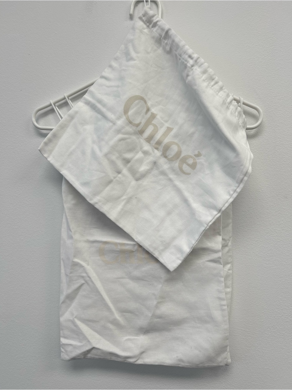 Chloé Branded White Dust Bag with Beige Logo 3 dust bags